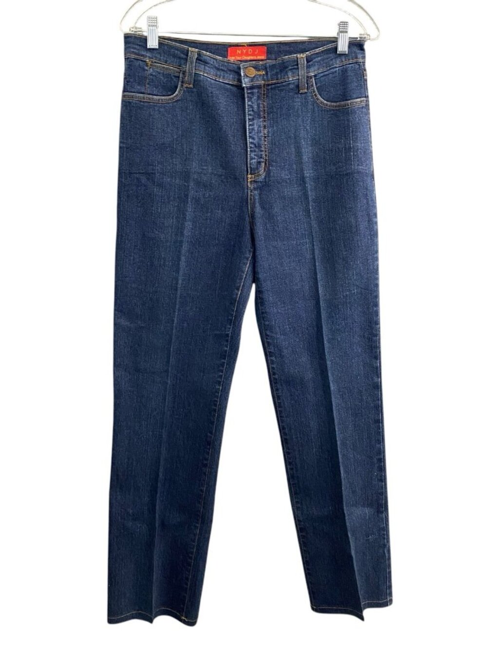 NYDJ Women Marilyn Straight Jeans High Rise Sz 8 Blue Western Everyday 57-2‎